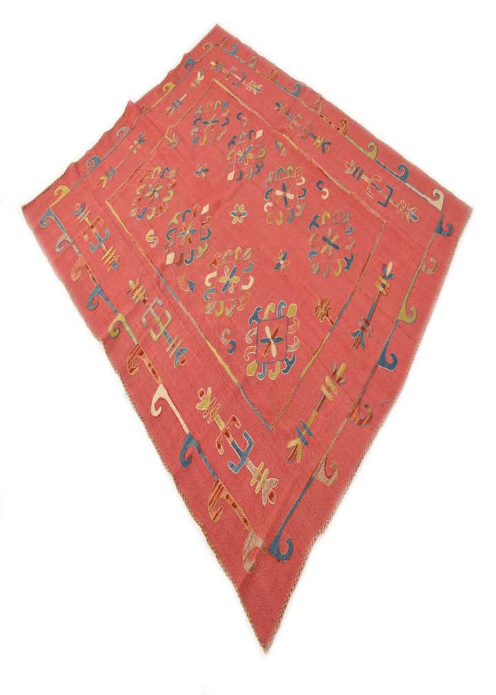 5' 8 x 7' 1 Hand Woven Kilim Suzani Wool Rug