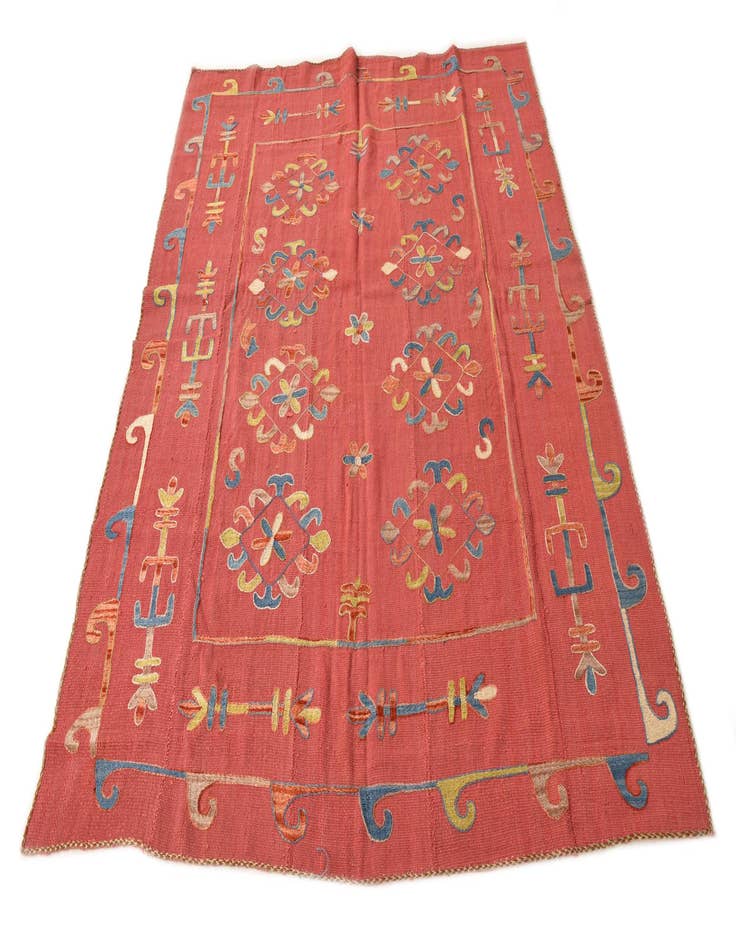 Detail image of 5' 8 x 7' 1 Hand Woven Kilim Suzani Wool Rug