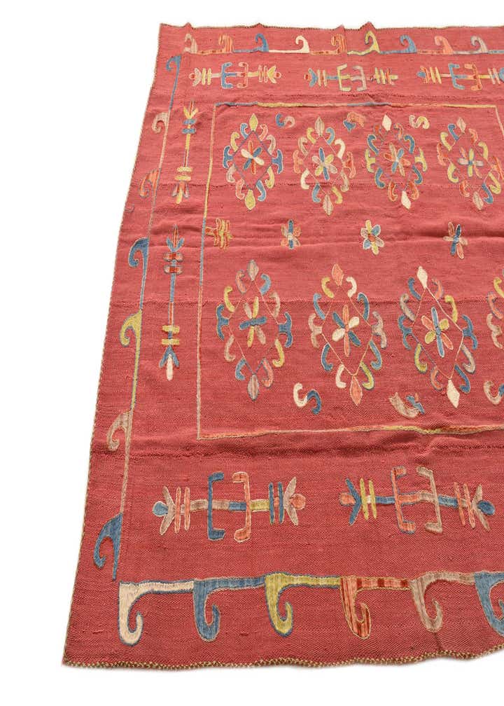 5' 8 x 7' 1 Hand Woven Kilim Suzani Wool Rug