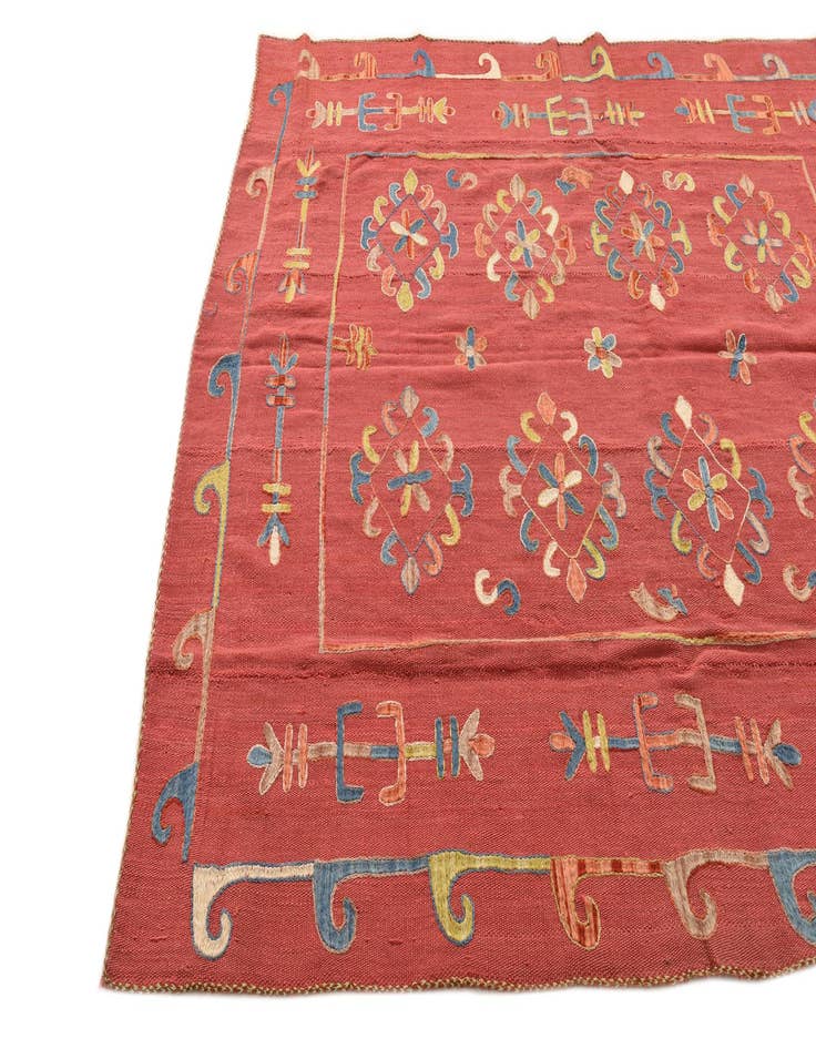 Detail image of 5' 8 x 7' 1 Hand Woven Kilim Suzani Wool Rug