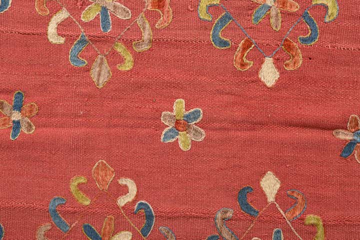 5' 8 x 7' 1 Hand Woven Kilim Suzani Wool Rug