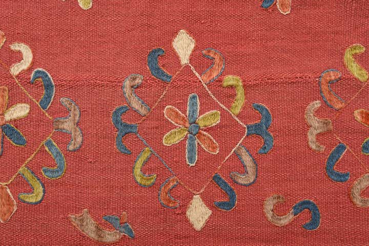 5' 8 x 7' 1 Hand Woven Kilim Suzani Wool Rug