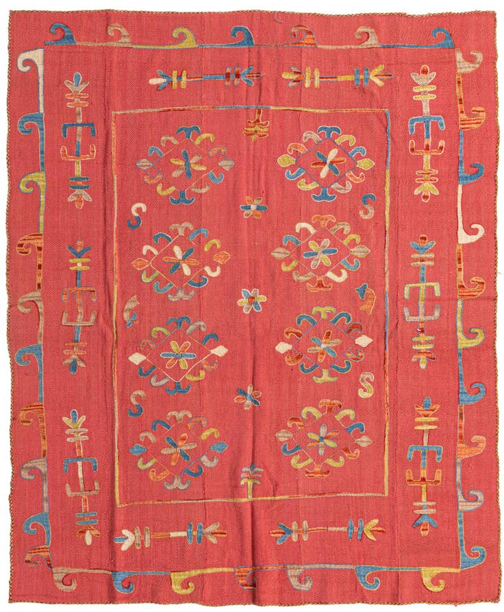 Detail image of 5' 8 x 7' 1 Hand Woven Kilim Suzani Wool Rug
