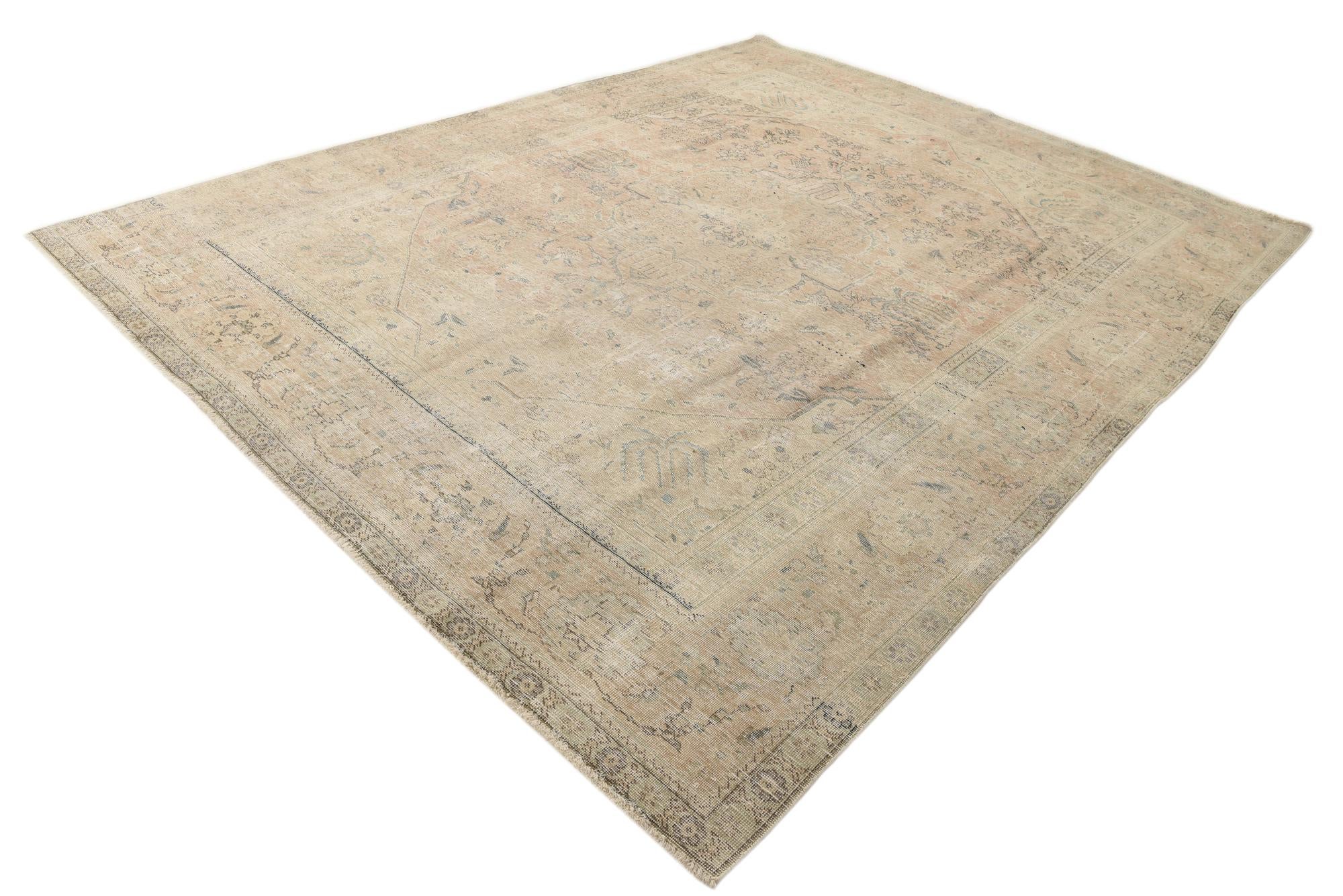 9' 6 x 12' 3 Hand Knotted Ultra Vintage Persian Wool Rug