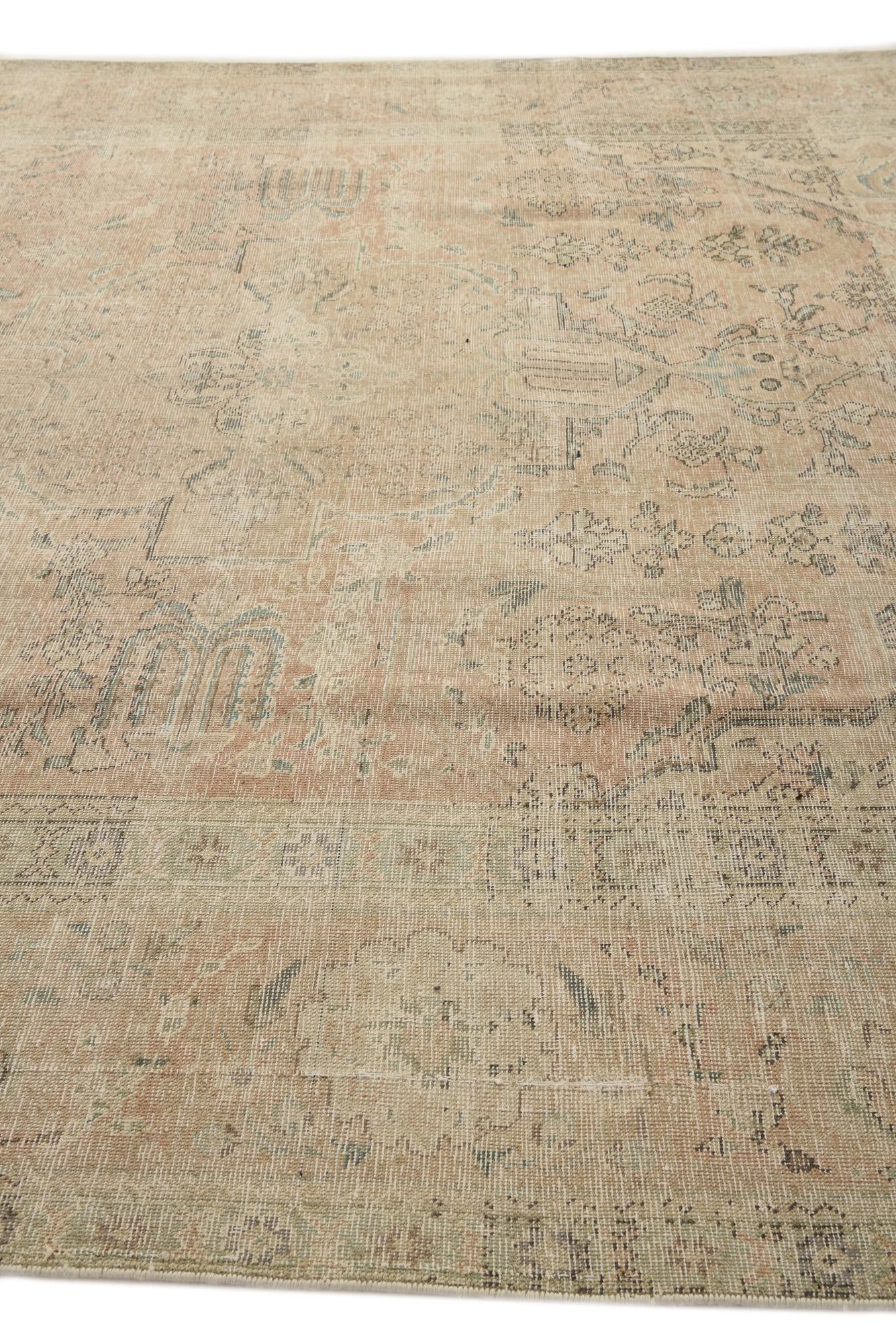 9' 6 x 12' 3 Hand Knotted Ultra Vintage Persian Wool Rug