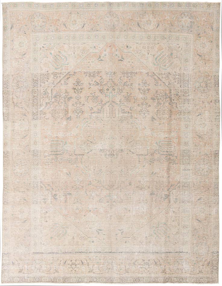 Detail image of 9' 6 x 12' 3 Hand Knotted Ultra Vintage Persian Wool Rug