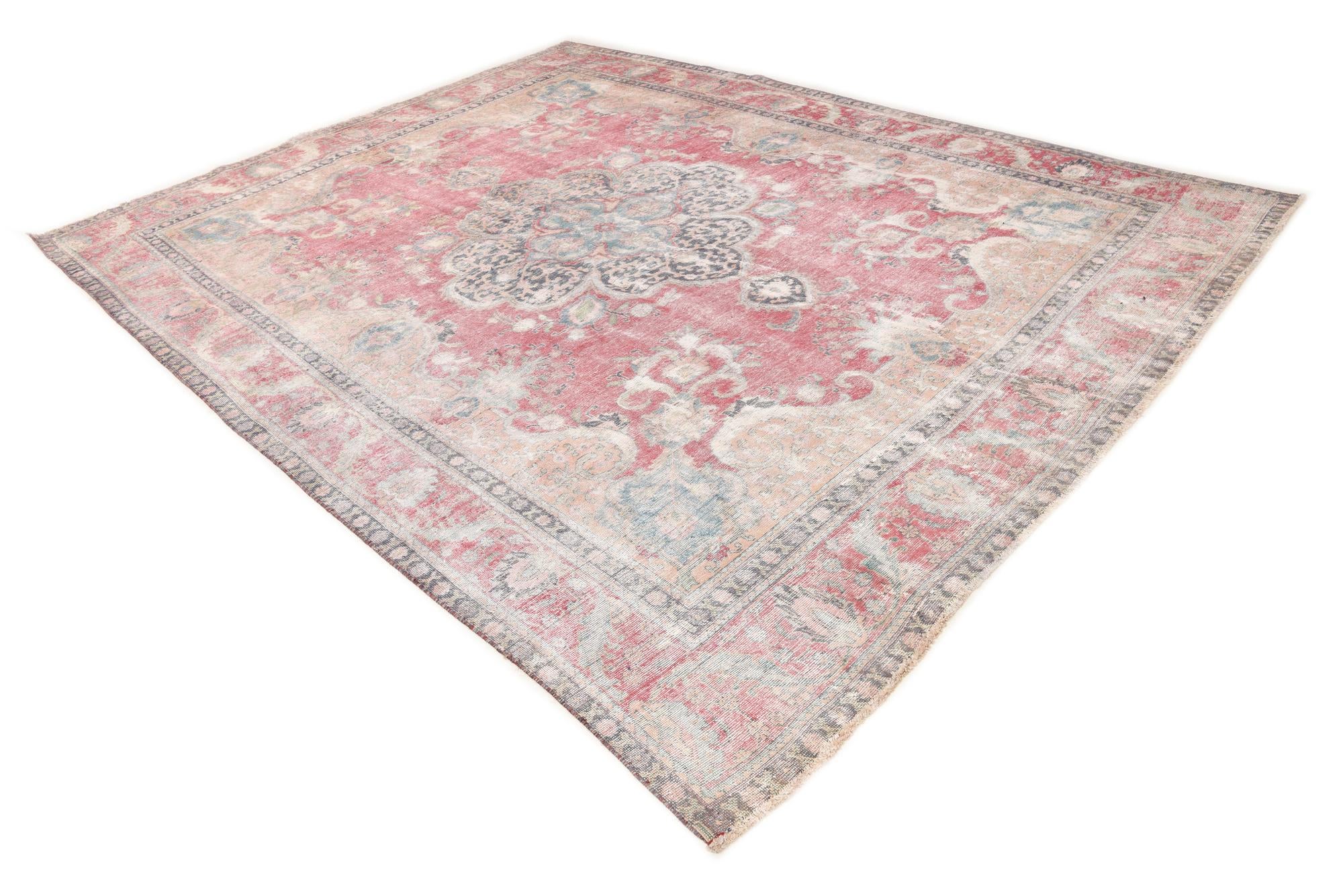 9' 9 x 12' 4 Hand Knotted Ultra Vintage Persian Wool Rug