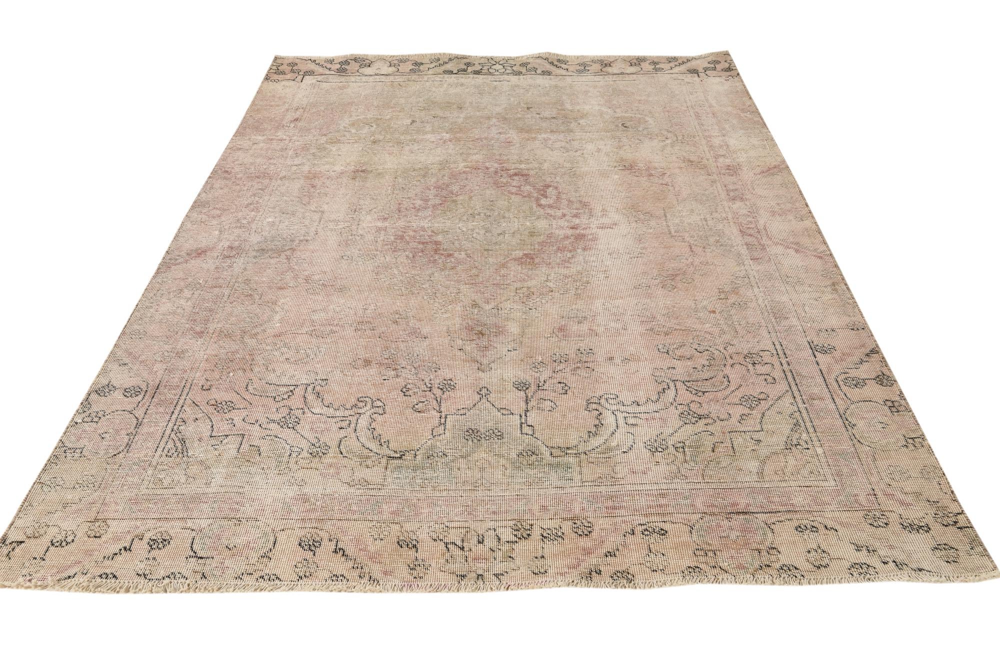 5' 8 x 8' 4 Hand Knotted Ultra Vintage Persian Wool Rug