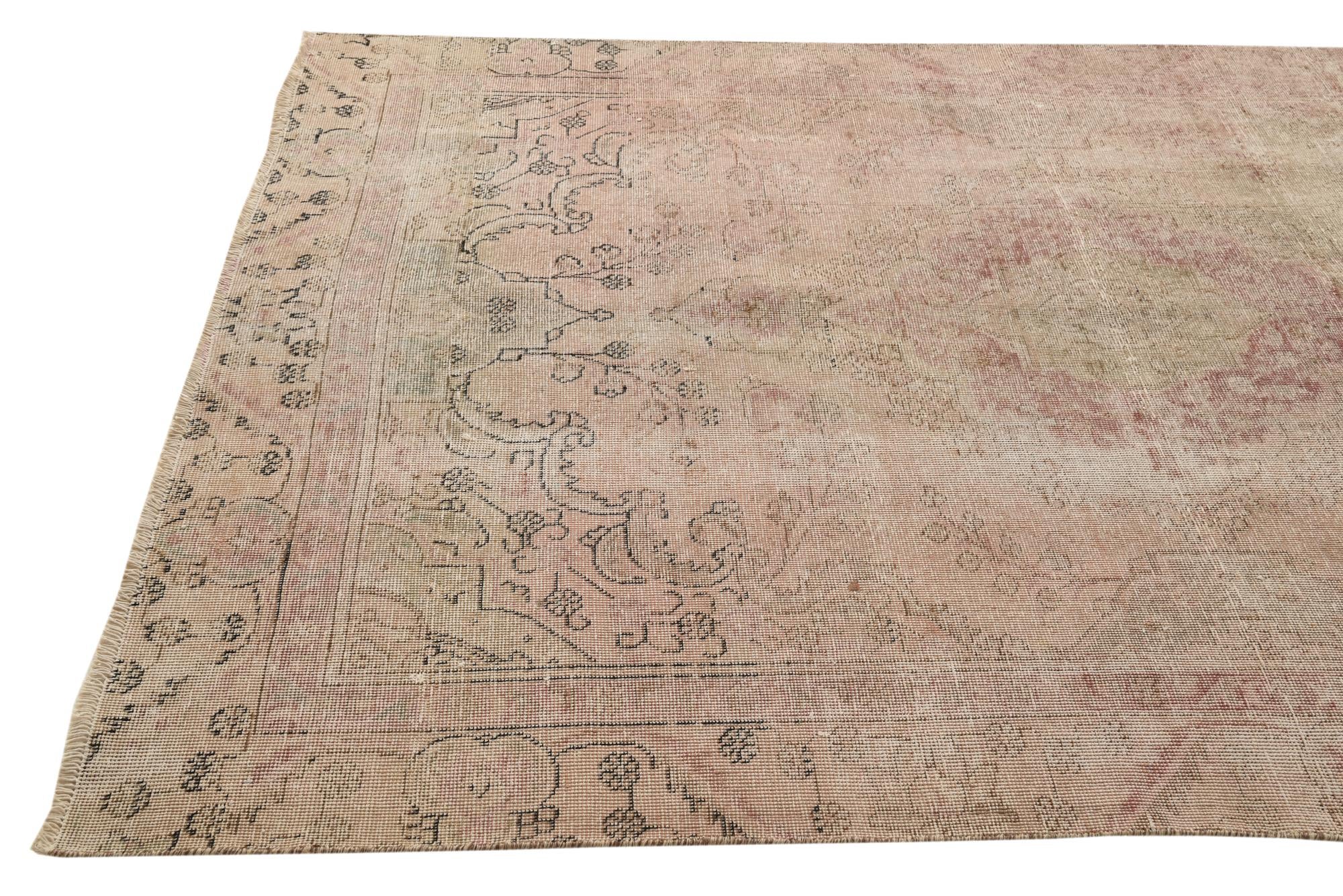 5' 8 x 8' 4 Hand Knotted Ultra Vintage Persian Wool Rug