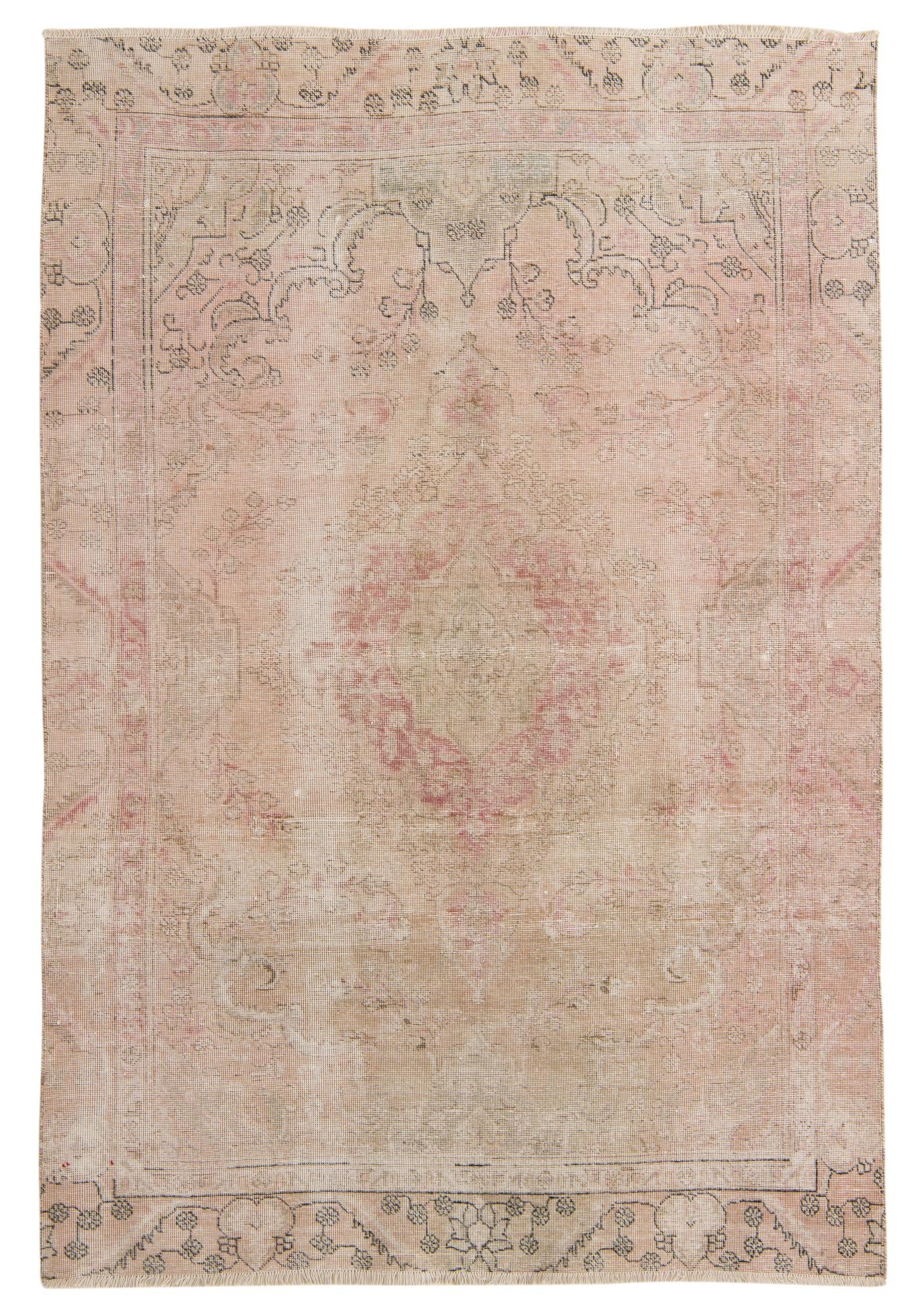 5' 8 x 8' 4 Hand Knotted Ultra Vintage Persian Wool Rug
