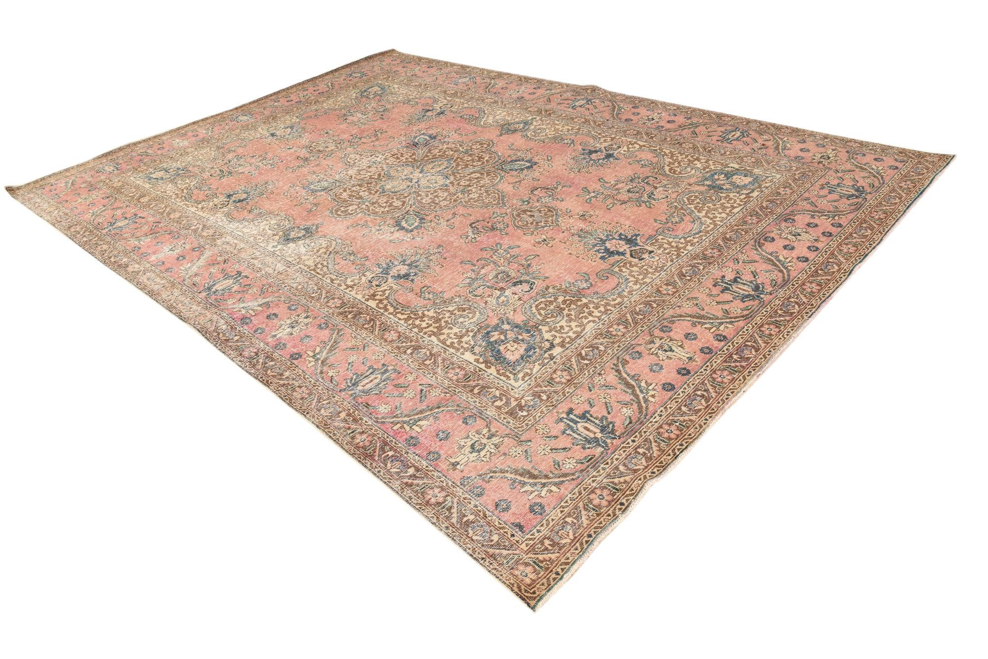 280cm x 385cm Hand Knotted Ultra Vintage Persian Wool Rug