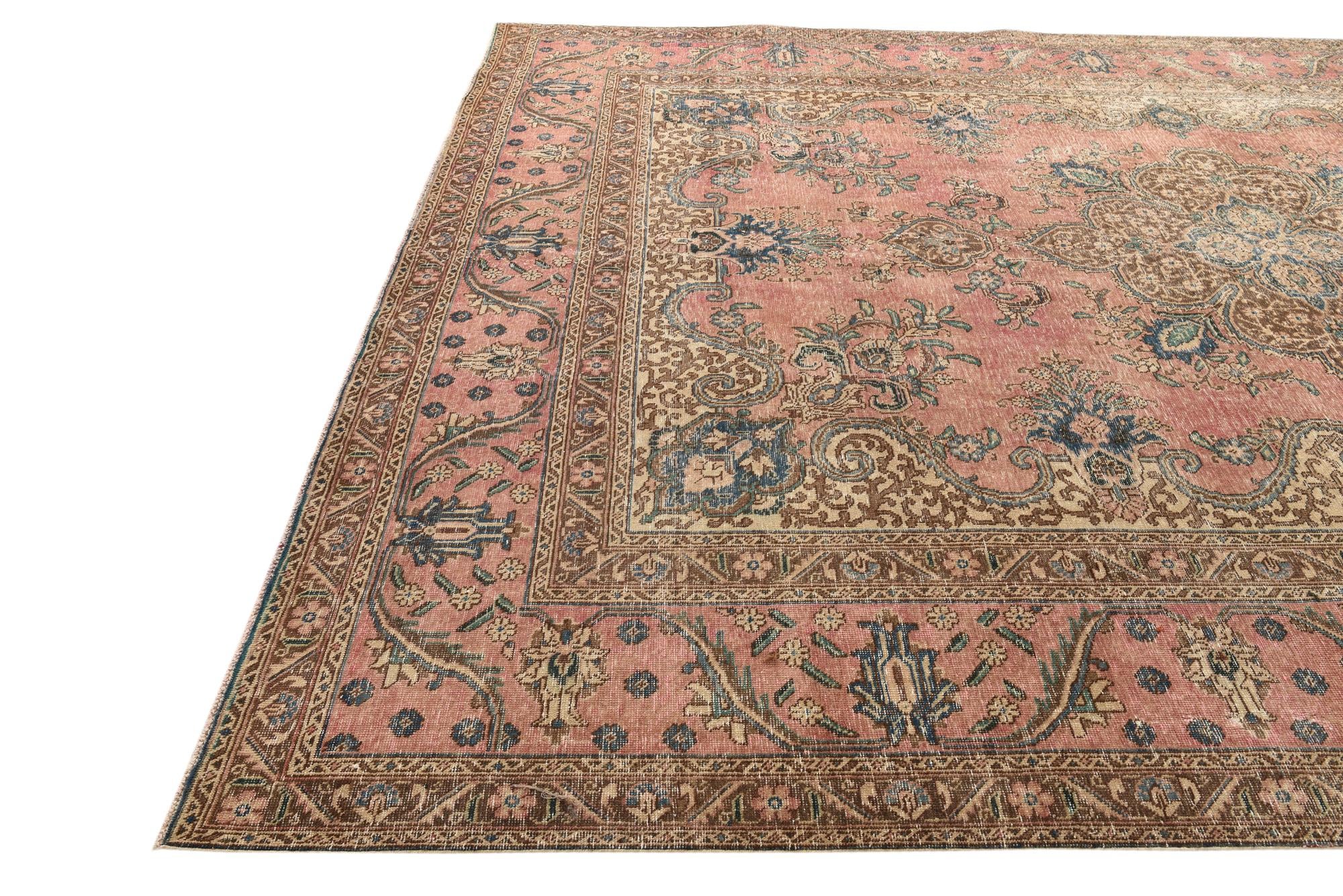 280cm x 385cm Hand Knotted Ultra Vintage Persian Wool Rug