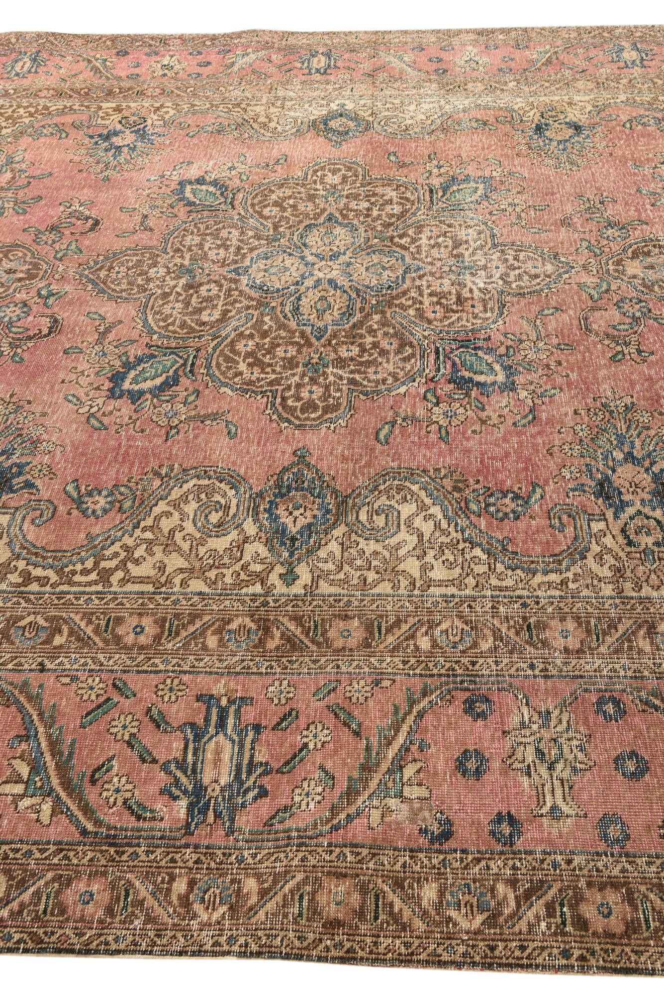 280cm x 385cm Hand Knotted Ultra Vintage Persian Wool Rug
