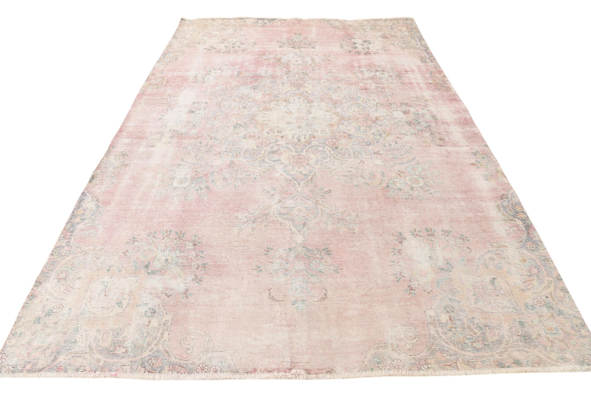 6' 9 x 10' 2 Hand Knotted Ultra Vintage Persian Wool Rug