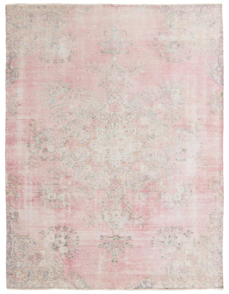 Detail image of 6' 9 x 10' 2 Hand Knotted Ultra Vintage Persian Wool Rug