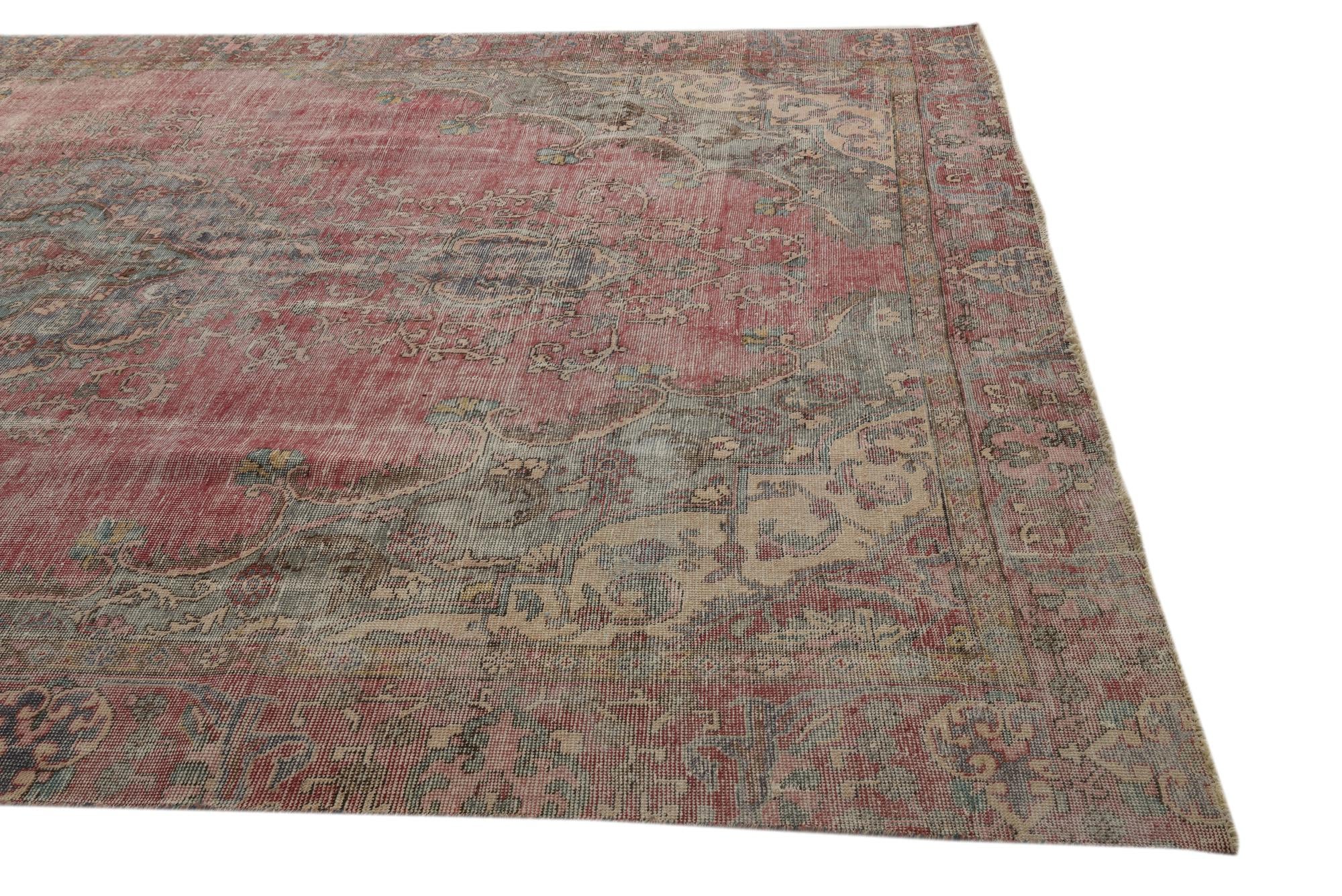 8' 7 x 12' 4 Hand Knotted Ultra Vintage Persian Wool Rug