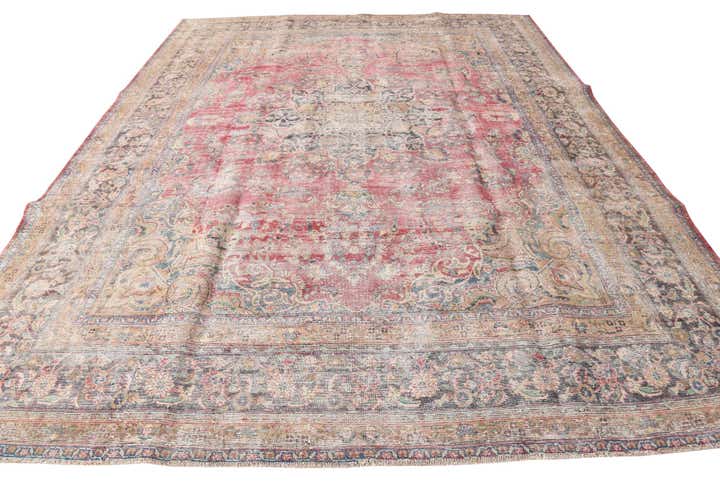 9' 9 x 12' 8 Hand Knotted Ultra Vintage Persian Wool Rug