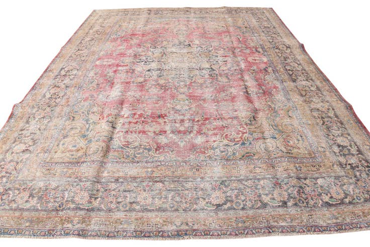 Detail image of 9' 9 x 12' 8 Hand Knotted Ultra Vintage Persian Wool Rug