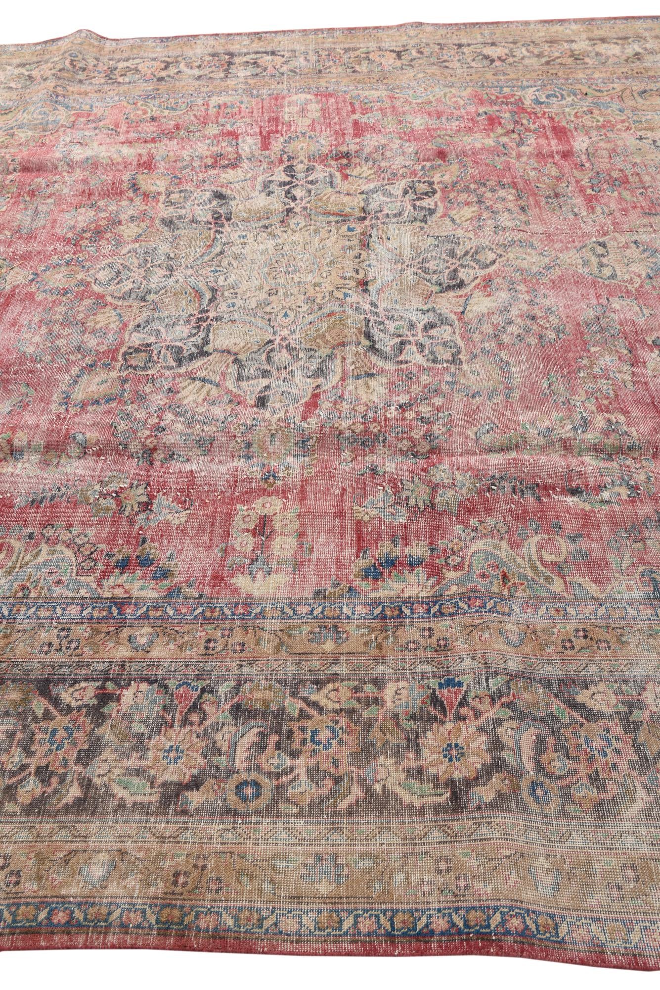 9' 9 x 12' 8 Hand Knotted Ultra Vintage Persian Wool Rug