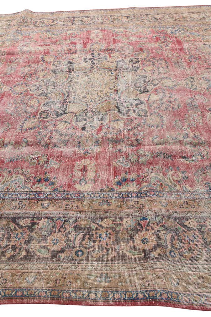 9' 9 x 12' 8 Hand Knotted Ultra Vintage Persian Wool Rug