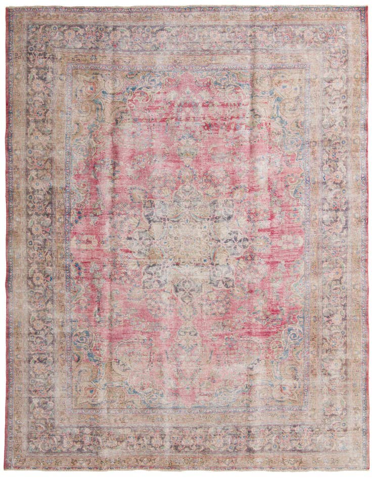 Detail image of 9' 9 x 12' 8 Hand Knotted Ultra Vintage Persian Wool Rug