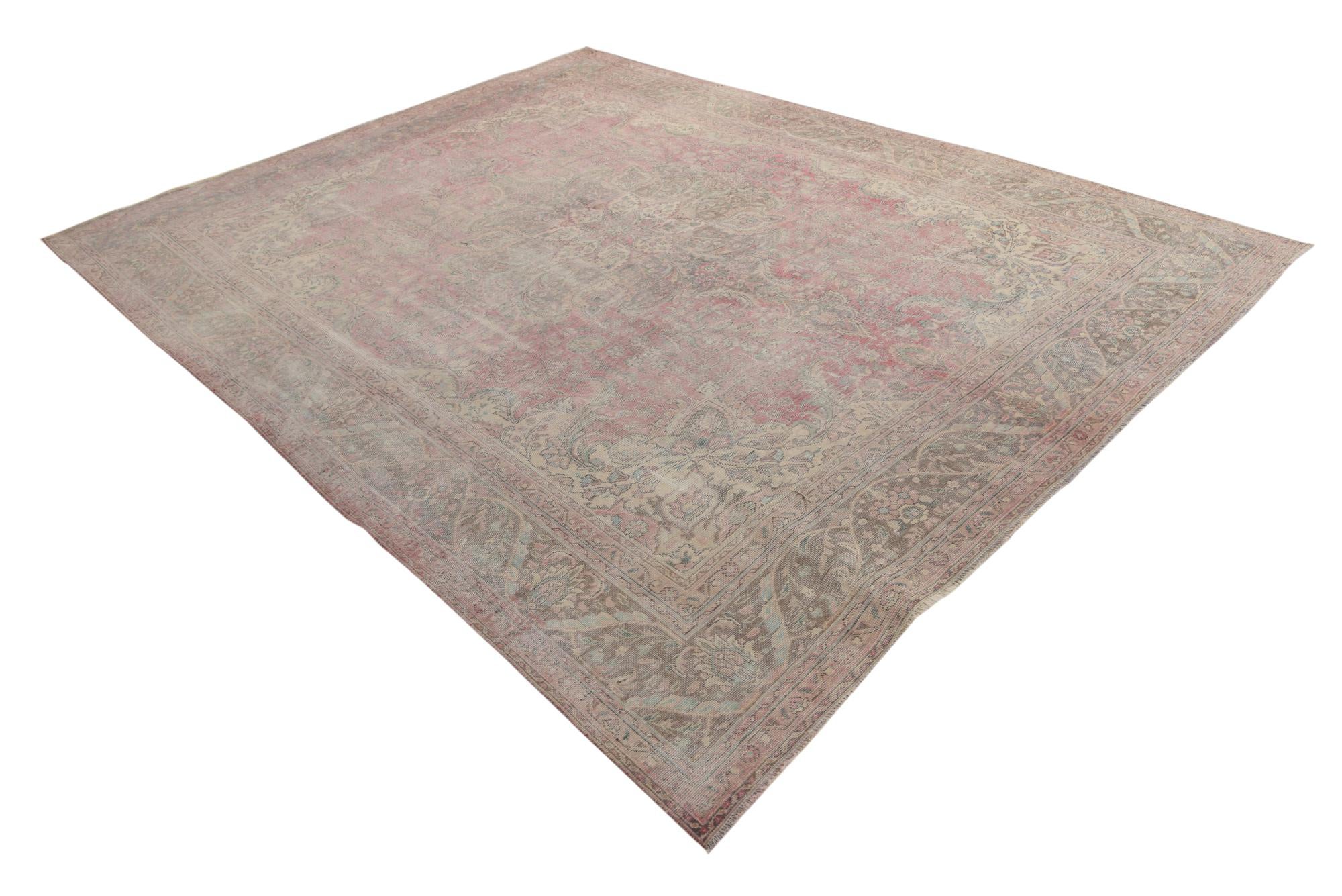 9' 7 x 12' 3 Hand Knotted Ultra Vintage Persian Wool Rug