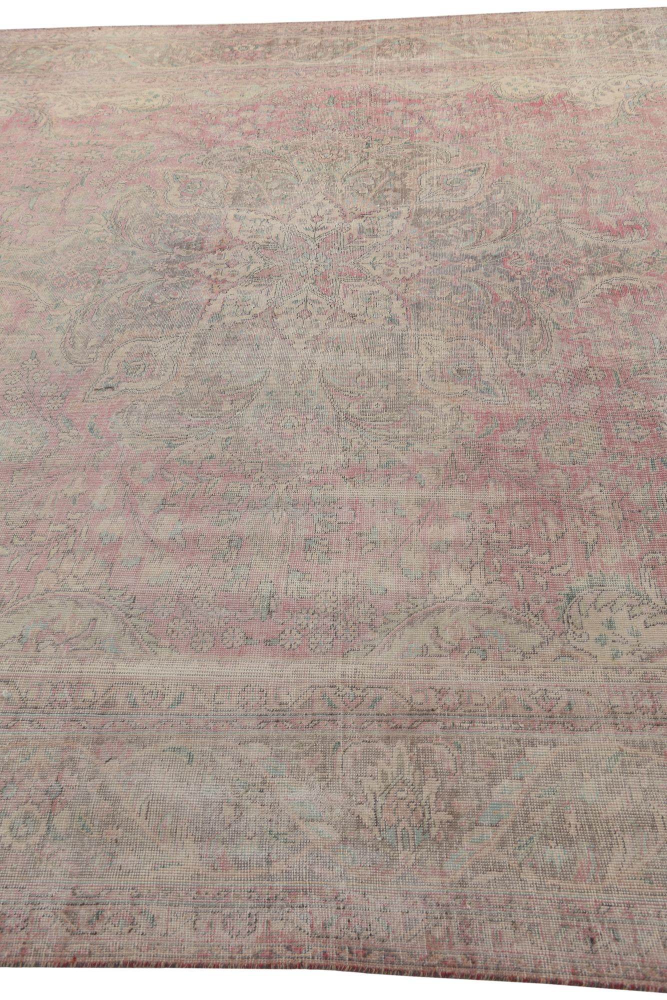 9' 7 x 12' 3 Hand Knotted Ultra Vintage Persian Wool Rug