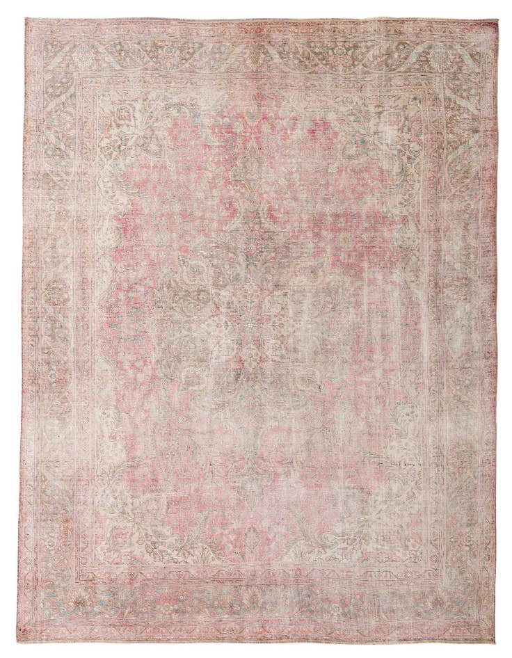 Detail image of 9' 7 x 12' 3 Hand Knotted Ultra Vintage Persian Wool Rug