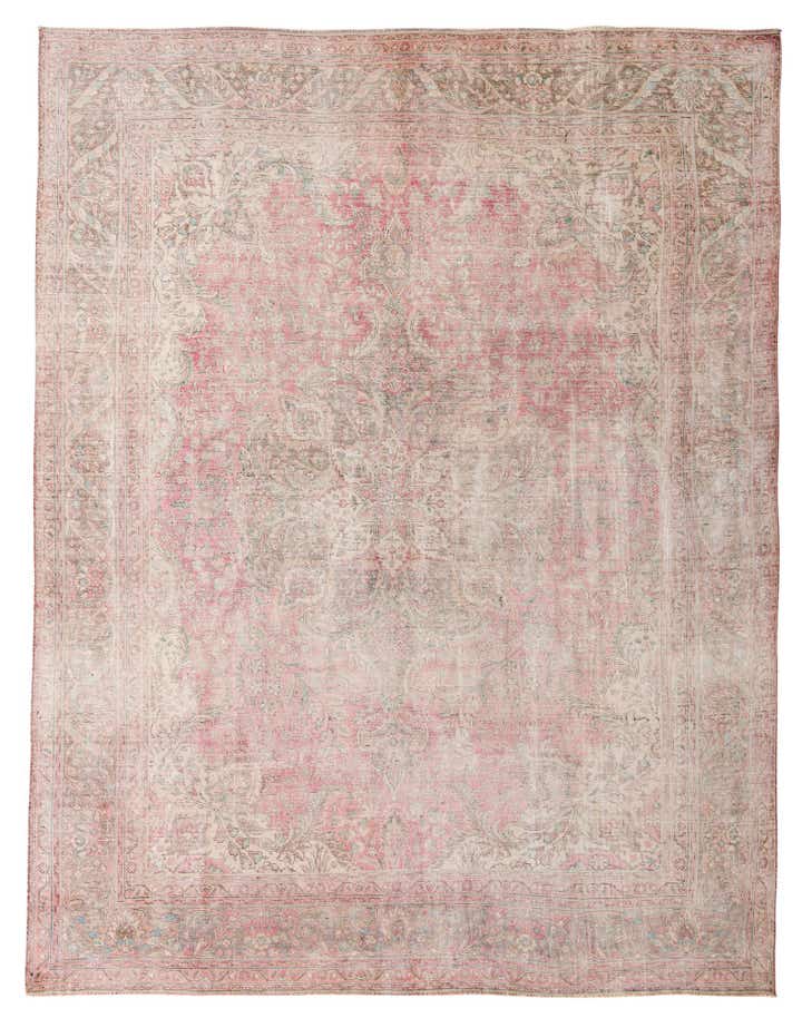 9' 7 x 12' 3 Hand Knotted Ultra Vintage Persian Wool Rug