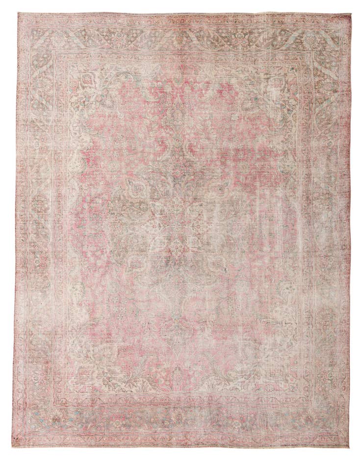 Detail image of 9' 7 x 12' 3 Hand Knotted Ultra Vintage Persian Wool Rug