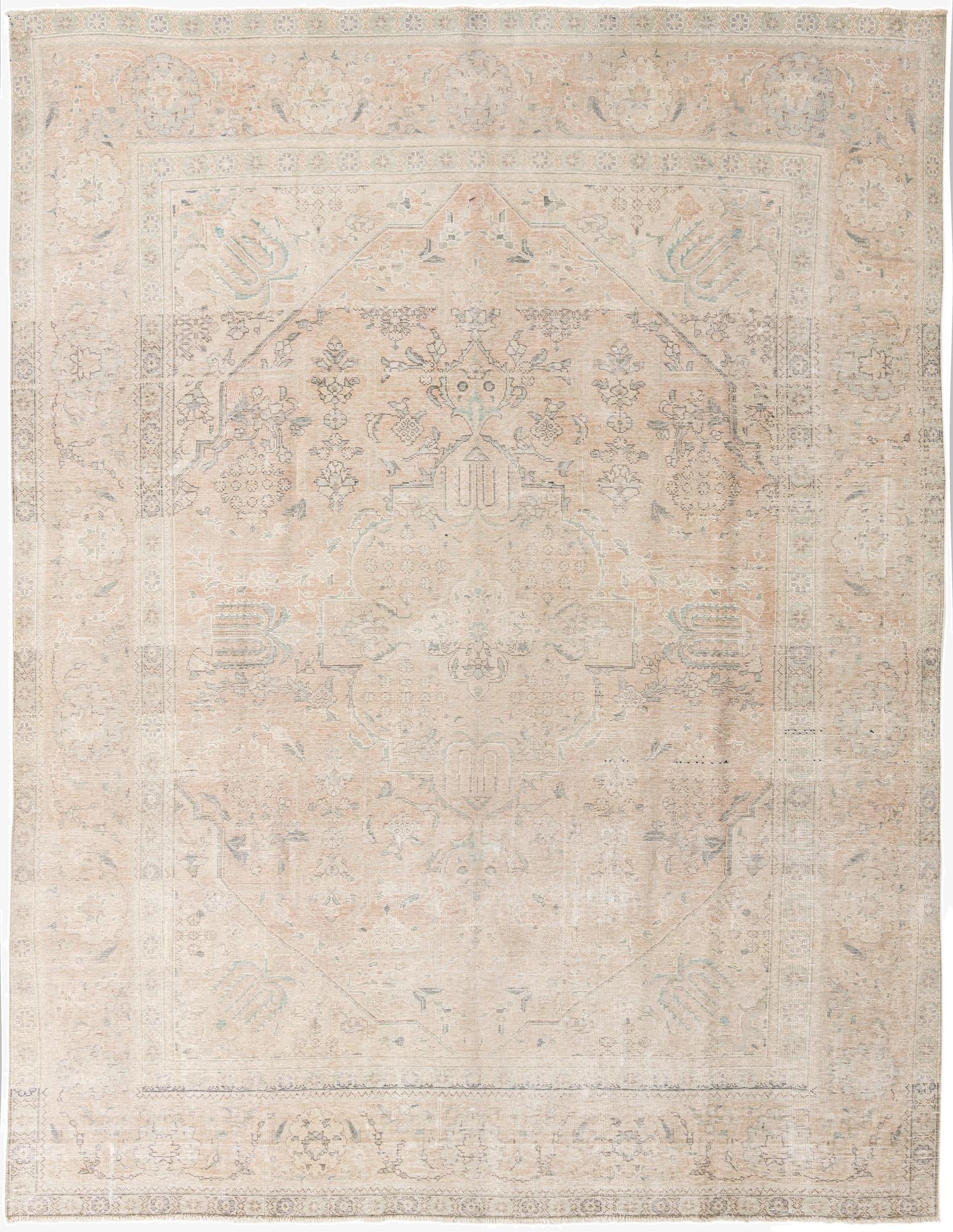 9' 6 x 12' 3  Hand Knotted Ultra Vintage Persian Wool Rug