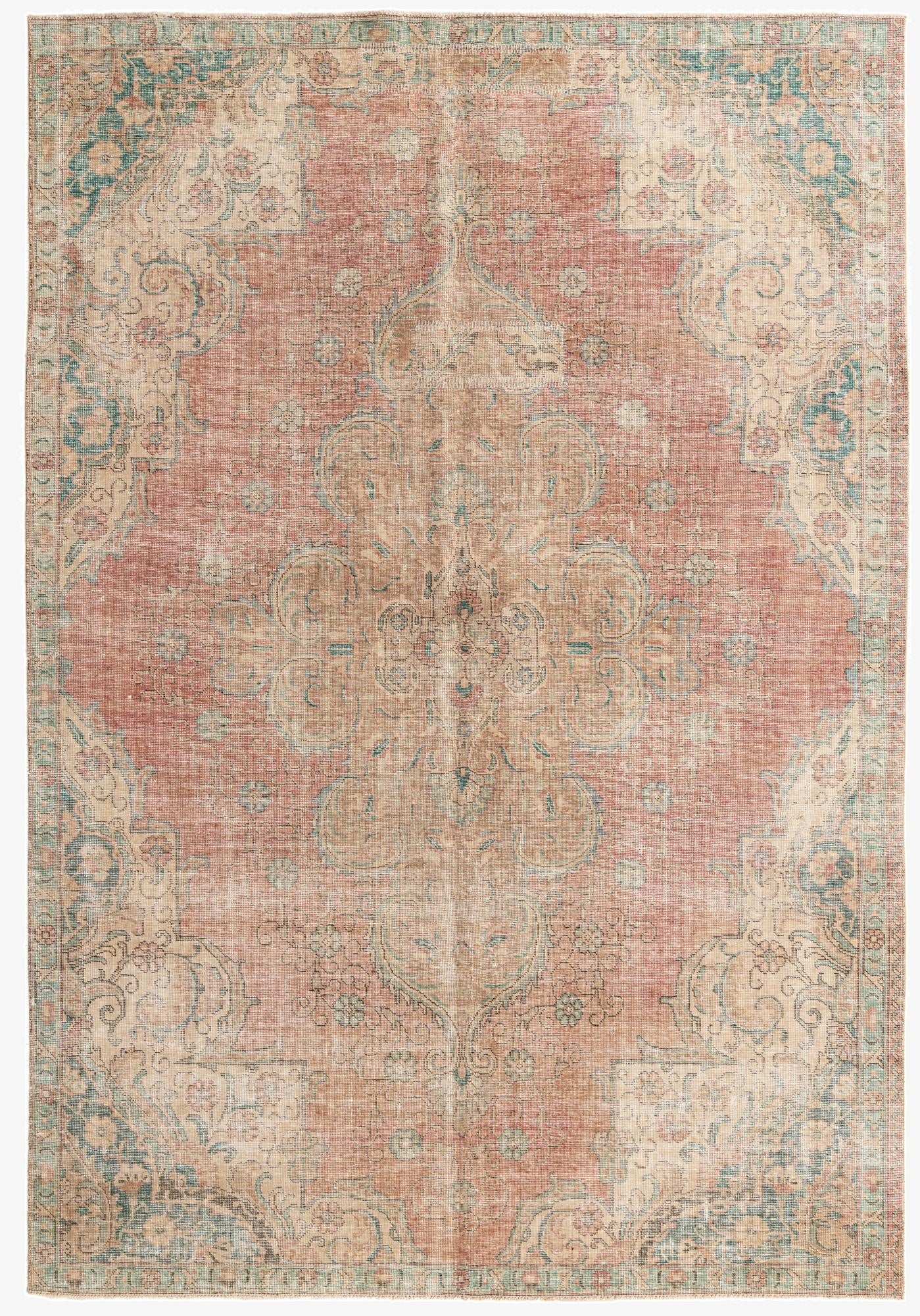 7' 1 x 10' 4  Hand Knotted Ultra Vintage Persian Wool Rug