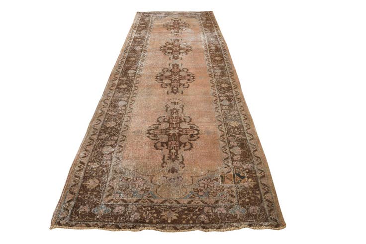 Detail image of 4' 6 x 13' 2 Hand Knotted Ultra Vintage Persian Wool Runner Rug