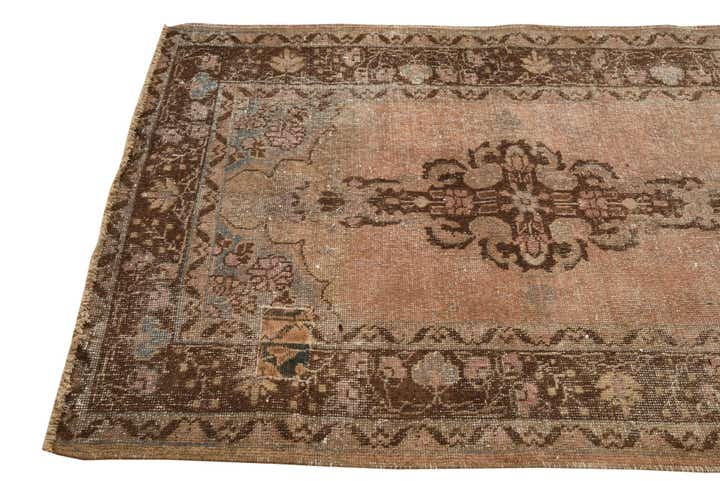 4' 6 x 13' 2 Hand Knotted Ultra Vintage Persian Wool Runner Rug