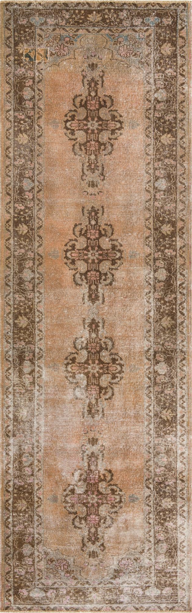 4' 6 x 13' 2 Hand Knotted Ultra Vintage Persian Wool Runner Rug