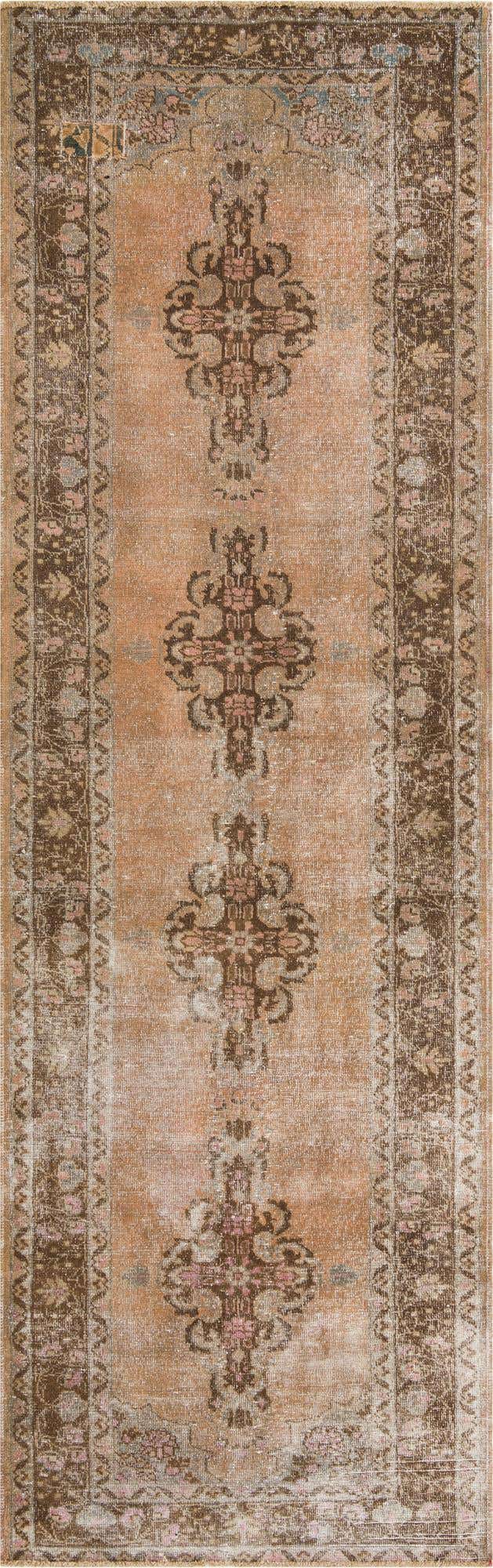 4' 6 x 13' 2 Hand Knotted Ultra Vintage Persian Wool Runner Rug