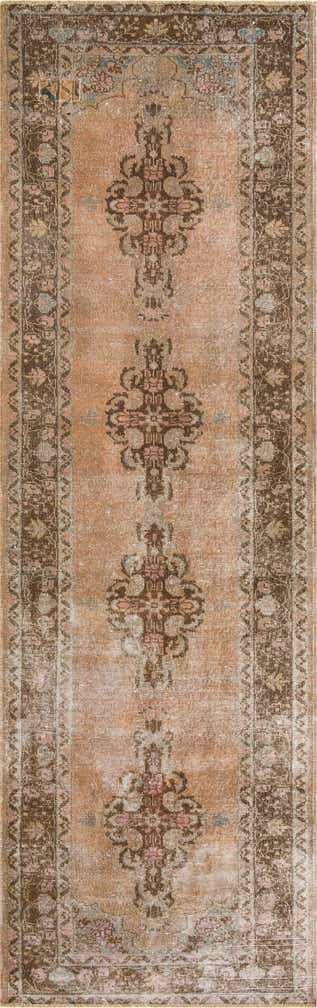 4' 6 x 13' 2 Hand Knotted Ultra Vintage Persian Wool Runner Rug