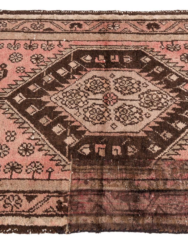 Detail image of  3' 2 x 9' 2  Hand Knotted Ultra Vintage Persian Wool Runner Rug
