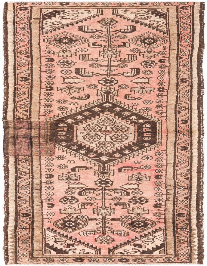 Detail image of 3' 2 x 9' 2 Hand Knotted Ultra Vintage Persian Wool Runner Rug