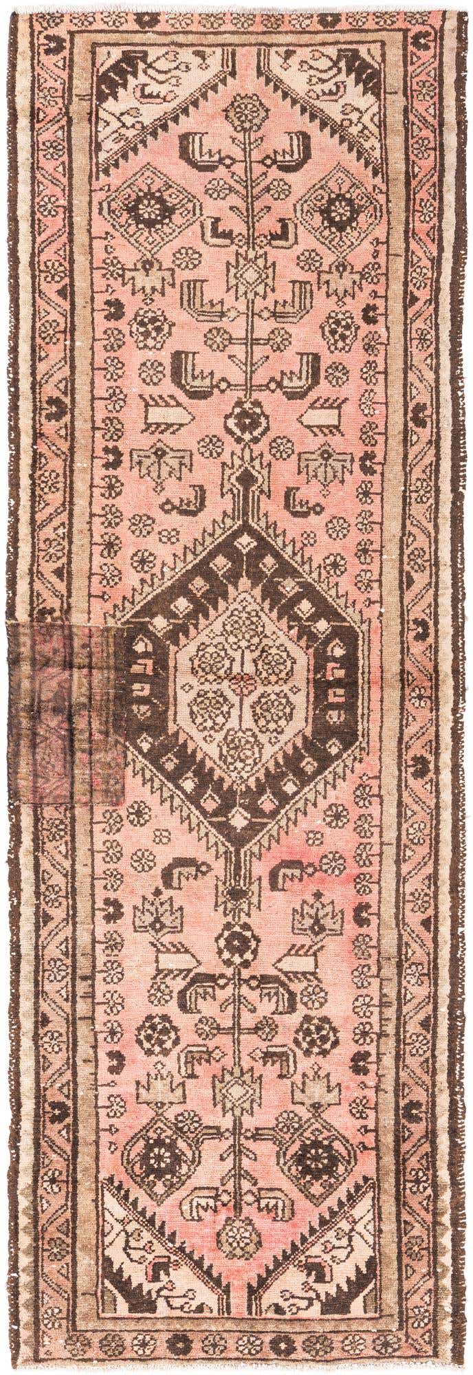 3' 2 x 9' 2 Hand Knotted Ultra Vintage Persian Wool Runner Rug