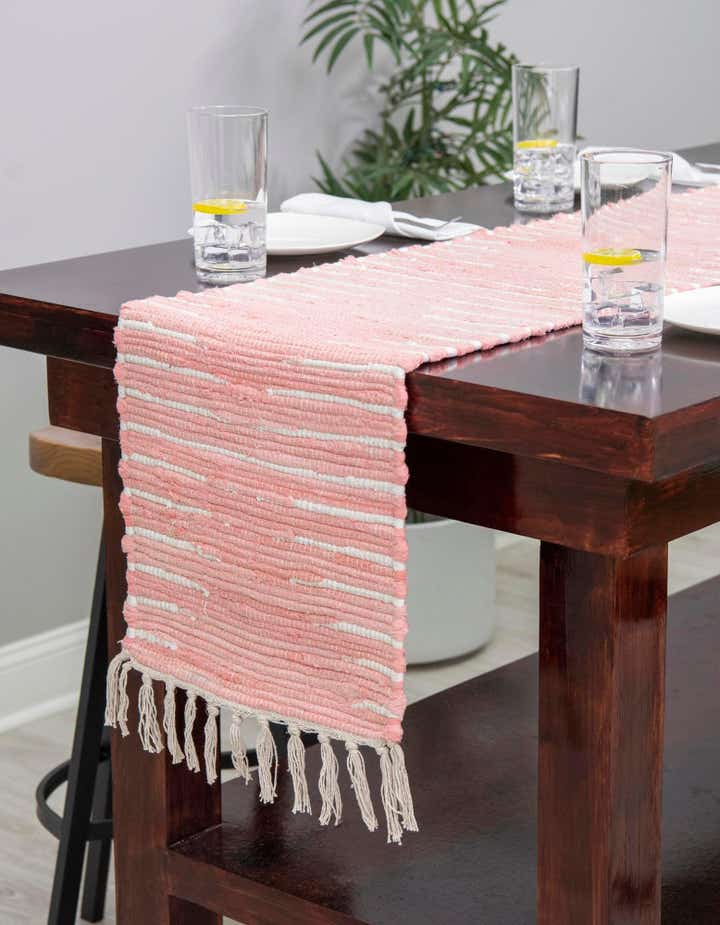 1' 2 x 8' Hand Woven Chindi Cotton Table Runner Rug