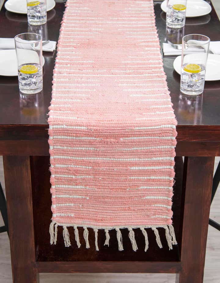 1' 2 x 8' Hand Woven Chindi Cotton Table Runner Rug