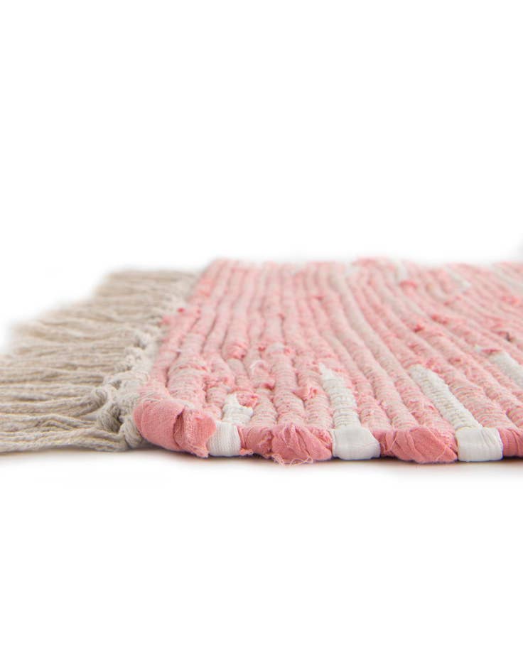 Detail image of 1' 2 x 8' Hand Woven Chindi Cotton Table Runner Rug