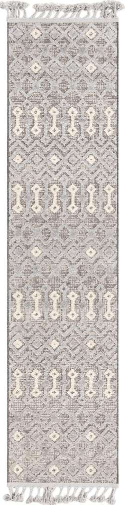 2' x 8' Rothwell · Border rug, gray