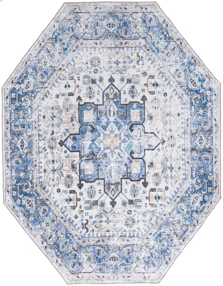 Detail image of 7' 10 x 7' 10 Washable Yara Octagon Rug