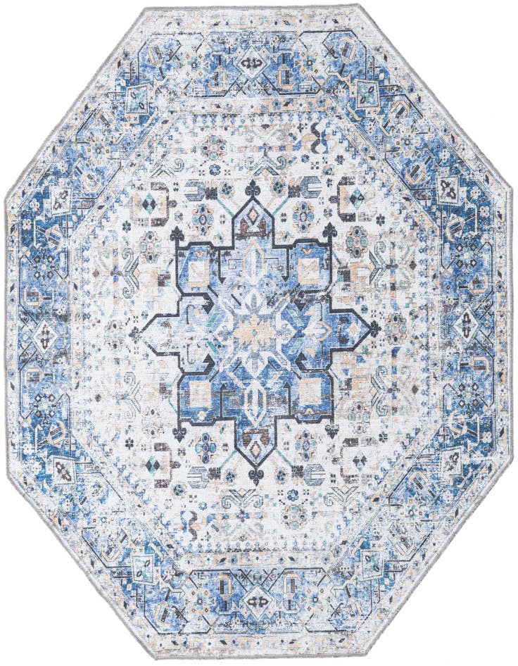 Detail image of 5' x 5' Washable Yara Octagon Rug