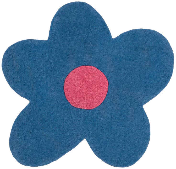 Detail image of 3' 1 x 3' 1 Happy Rugs Funky Flower Wool Round