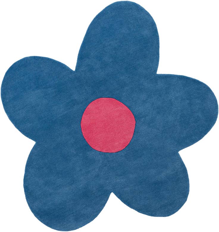 Detail image of 5' 1 x 5' 1 Happy Rugs Funky Flower Wool Round