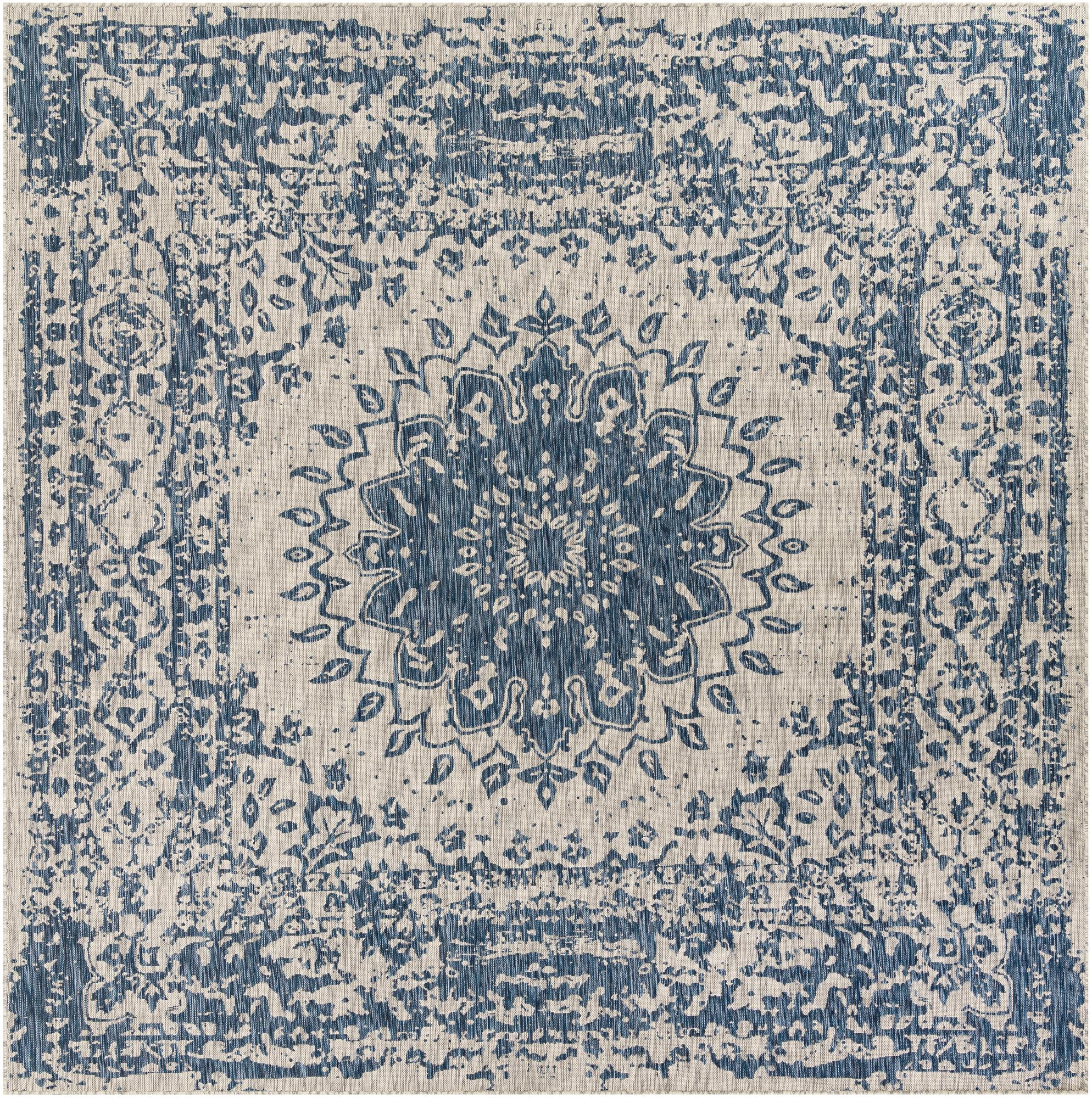 Royce · Border Outdoor Rug, blue
