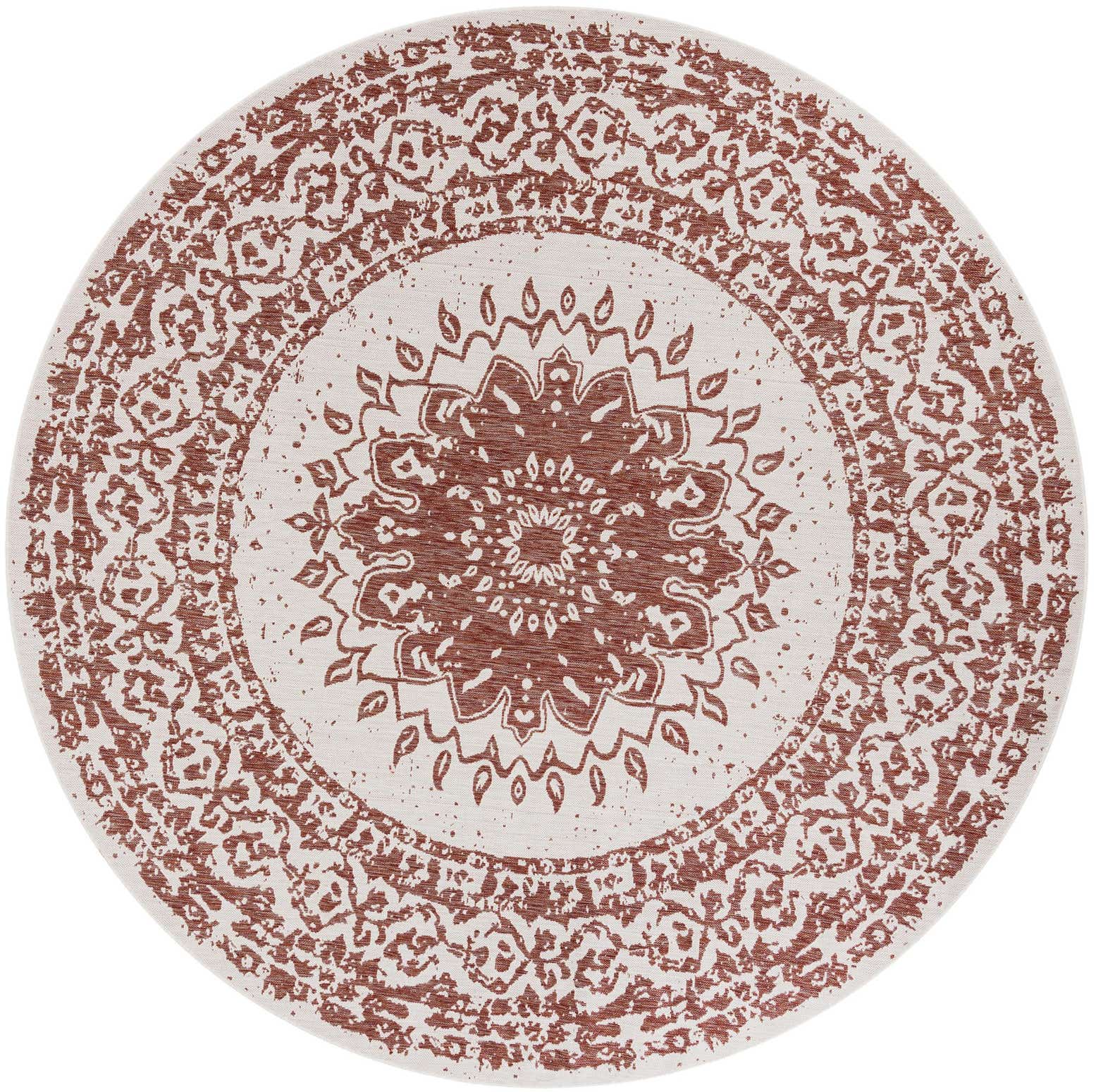 10' x 10' Royce · Medallion Outdoor Rug, rust red
